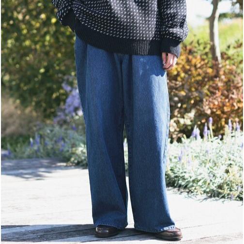 NEEDBY heritage x B:MING by BEAMS ニードバイヘリテージ ビーミング バイ ビームス ANDY ワイドストレートデニムパンツ 28 DARK USED |  | 02