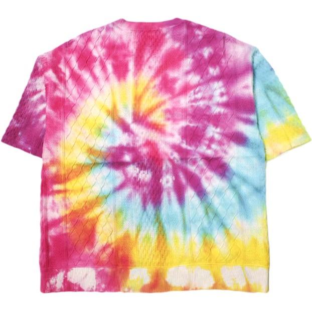 CAL O LINE x Ray BEAMS キャルオーライン 22SS YUKI D.Y.E TIE DYE CREW S/S KNIT TEE  タイダイ染め コットンケーブルニットTシャツ |  | 01