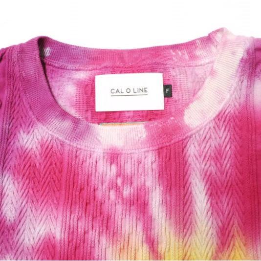 CAL O LINE x Ray BEAMS キャルオーライン 22SS YUKI D.Y.E TIE DYE CREW S/S KNIT TEE  タイダイ染め コットンケーブルニットTシャツ |  | 04