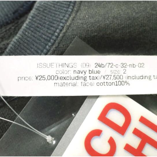 新品 ISSUETHINGS イシューシングス 24AW type72 (with stickers) ステッカー付き 色落ち加工スウェット 24b/72-c-32-nb-02 2 NAVY BLUE |  | 04