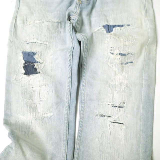 e JEANS イージーンズ 日本製 岡山児島 ダメージ＆リペア加工 スキニーデニムパンツ 171206301 0 Indigo ボタンフライ ジーンズ g19208 |  | 04