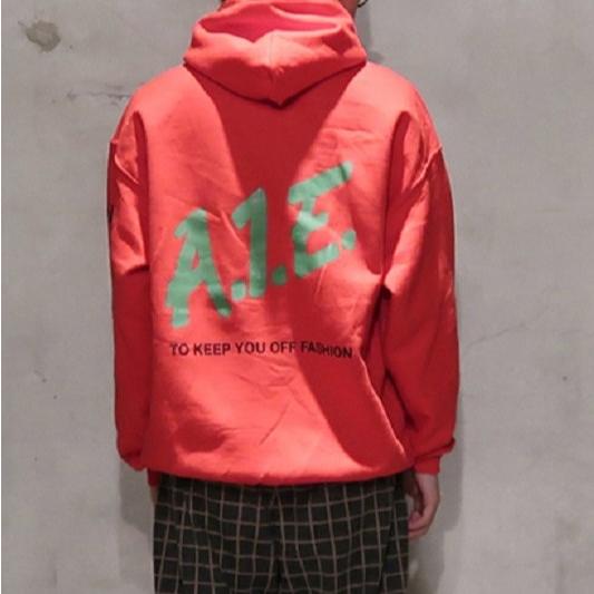 新品 AiE (Arts in Education) エーアイイー Printed Hoody - Big To Keep スウェットプルオーバーパーカー M RED 裏起毛 g19411 |  | 02