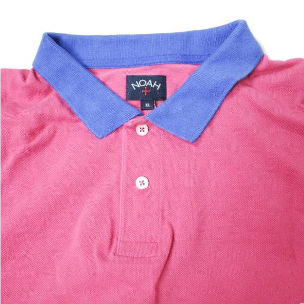 NOAH NYC ノア ニューヨーク 24SS Contrast Collar Pique Poloshirt コントラストカラーピケポロシャツ XL PINK 半袖 鹿の子 g19463 |  | 04