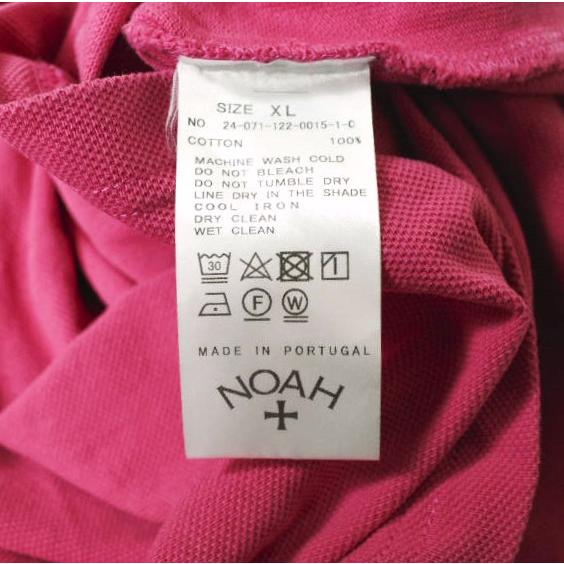 NOAH NYC ノア ニューヨーク 24SS Contrast Collar Pique Poloshirt コントラストカラーピケポロシャツ XL PINK 半袖 鹿の子 g19463 |  | 07