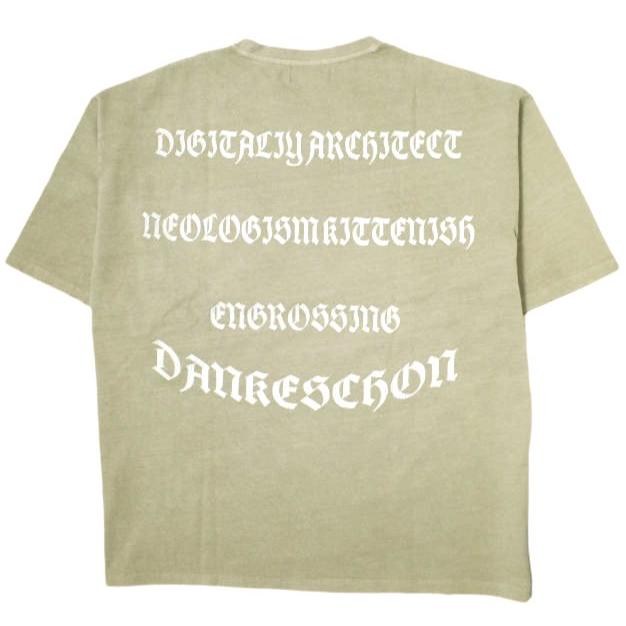 新品 Danke Schon ダンケシェーン WEB＆DEPOT限定 活性染ロゴ S/S Tee バックプリント ダメージ加工オーバーサイズポケットTシャツ L BEIGE | 