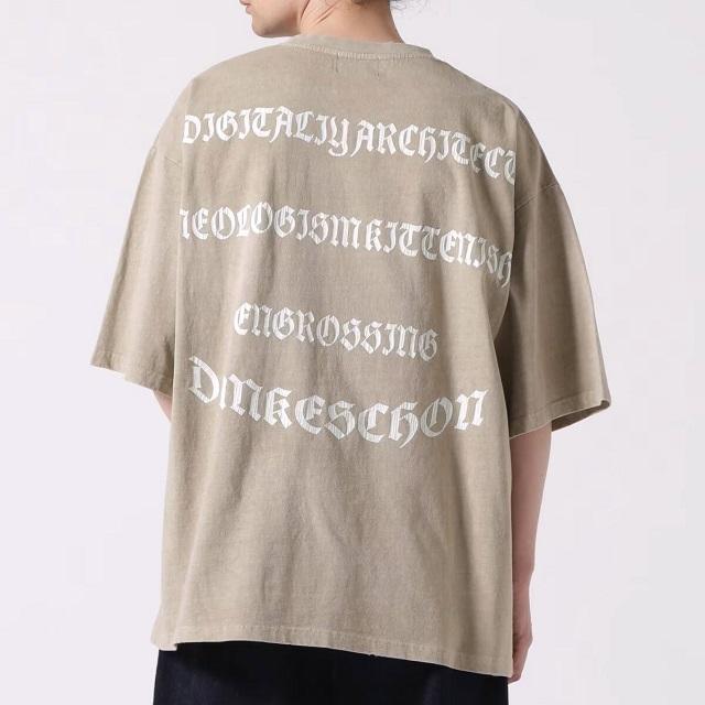 新品 Danke Schon ダンケシェーン WEB＆DEPOT限定 活性染ロゴ S/S Tee バックプリント ダメージ加工オーバーサイズポケットTシャツ L BEIGE |  | 02