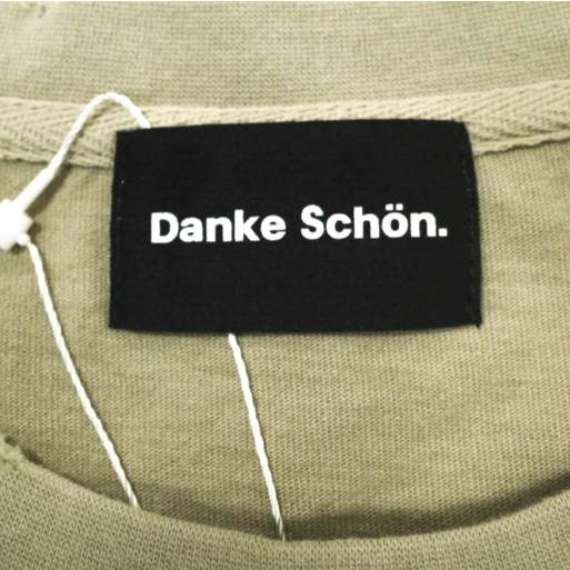 新品 Danke Schon ダンケシェーン WEB＆DEPOT限定 活性染ロゴ S/S Tee バックプリント ダメージ加工オーバーサイズポケットTシャツ L BEIGE |  | 03