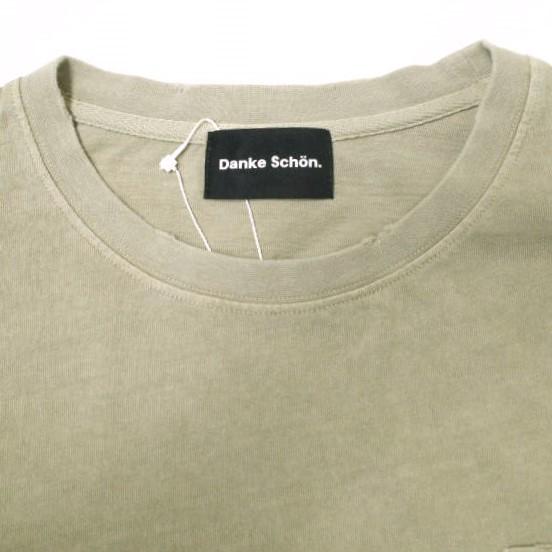 新品 Danke Schon ダンケシェーン WEB＆DEPOT限定 活性染ロゴ S/S Tee バックプリント ダメージ加工オーバーサイズポケットTシャツ L BEIGE |  | 04