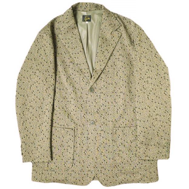 Needles ニードルス 20AW 日本製 2B JACKET - POLY JQ ポリスムース ジャガード 2Bジャケット HM238 L BEIGE テーラード ジャージ g19551 | 