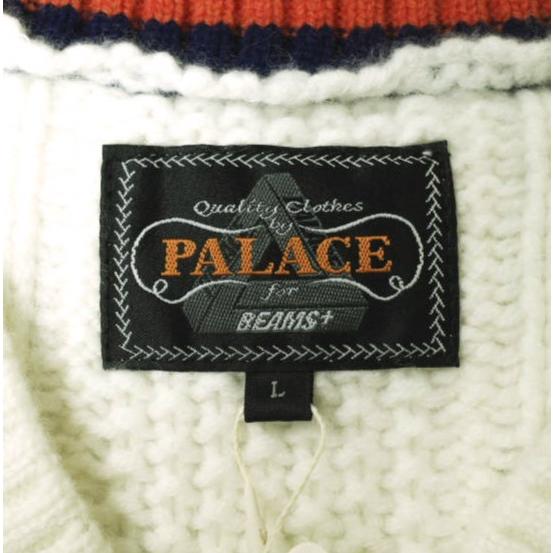 PALACE x BEAMS PLUS パレス ビームスプラス 24AW 別注 CABLE VEST ケーブルベスト 38-05-0048-156 L WHITE セーター チルデンニット Vネック トップス【新古品】【中古】【PALACE × BEAMS PLUS】 新品 PALACE x BEAMS PLUS パレス ビームスプラス 24AW 別注 CABLE