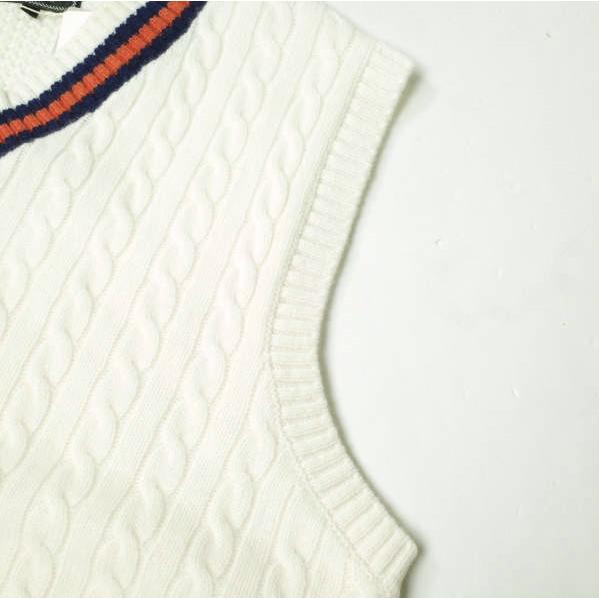 PALACE x BEAMS PLUS パレス ビームスプラス 24AW 別注 CABLE VEST ケーブルベスト 38-05-0048-156 L WHITE セーター チルデンニット Vネック トップス【新古品】【中古】【PALACE × BEAMS PLUS】 PALACE - PALACE x BEAMS PLUS パレス ビームスプラス 24AW 別注 CABLE