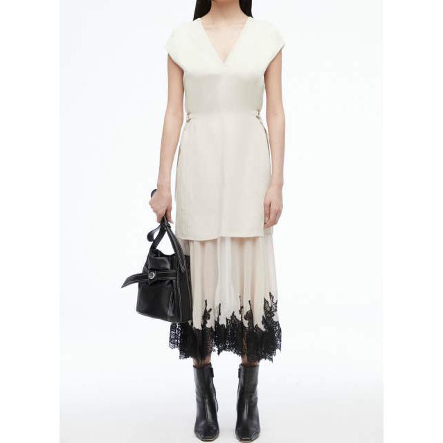 3.1 Phillip Lim スリーワン フィリップリム 23AW CADY シフォン レース付きコンボドレス F231-90081CDV 0 CHAMPAGNE ワンピース g19601 |  | 03