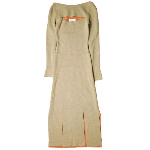 3.1 Phillip Lim フィリップリム 22SS Long Sleeve Double Face Wool Knitted Dress ウールニットドレス E221-7549DFM XS BEIGE ワンピース | 