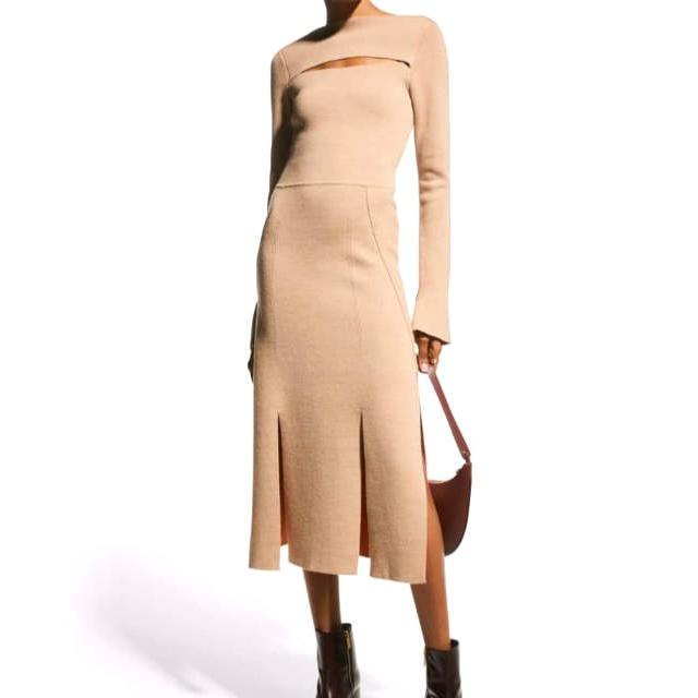 3.1 Phillip Lim フィリップリム 22SS Long Sleeve Double Face Wool Knitted Dress ウールニットドレス E221-7549DFM XS BEIGE ワンピース |  | 02