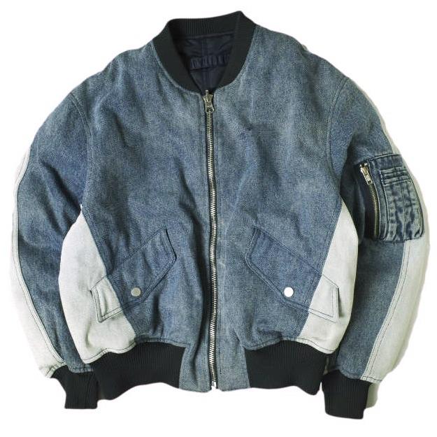 3.1 Phillip Lim スリーワン フィリップリム 23AW マルチトーンデニムリバーシブルボンバージャケット P232-60030MLD S MA-1 定価165,000円 | 