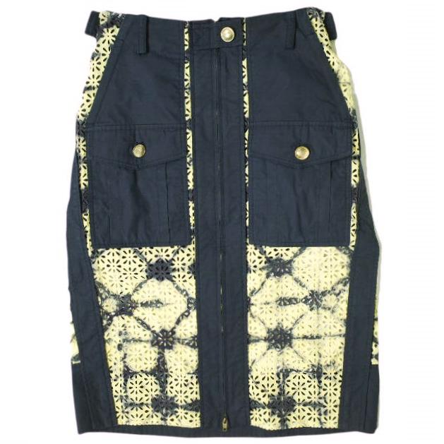 3.1 Phillip Lim フィリップリム 22SS Printed Broderie Anglaise Utility Skirt ユーティリティースカート P221-3402PBA 00 NAVY/YELLOW | 