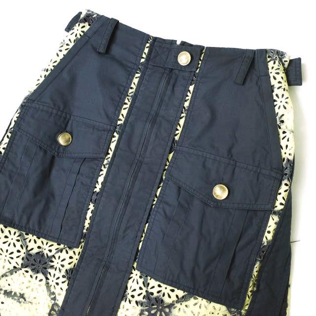 3.1 Phillip Lim フィリップリム 22SS Printed Broderie Anglaise Utility Skirt ユーティリティースカート P221-3402PBA 00 NAVY/YELLOW |  | 05