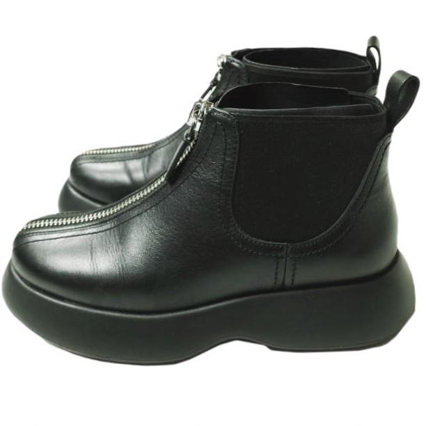 3.1 Phillip Lim スリーワン フィリップリム MERCER ショートジップ コンバットブーツ SP23-T875SEN 37(24cm) BLACK レザー サイドゴア |  | 01