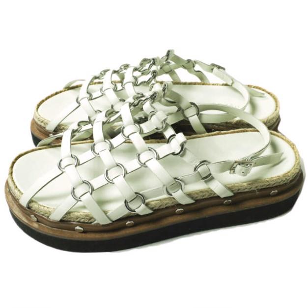 3.1 Phillip Lim スリーワン フィリップリム イタリア製 レザーストラップ プラットフォームサンダル 37(24cm) ホワイト シューズ g19610 |  | 01