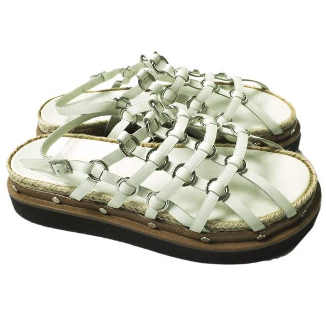 3.1 Phillip Lim スリーワン フィリップリム イタリア製 レザーストラップ プラットフォームサンダル 37(24cm) ホワイト シューズ g19610 |  | 02