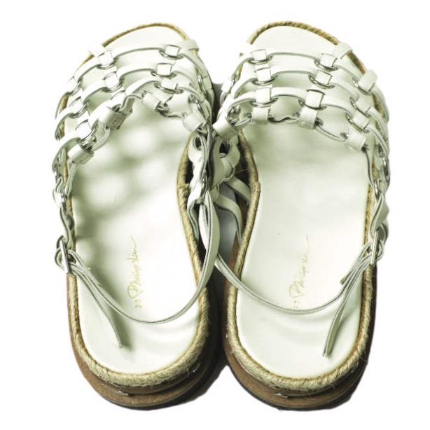 3.1 Phillip Lim スリーワン フィリップリム イタリア製 レザーストラップ プラットフォームサンダル 37(24cm) ホワイト シューズ g19610 |  | 03