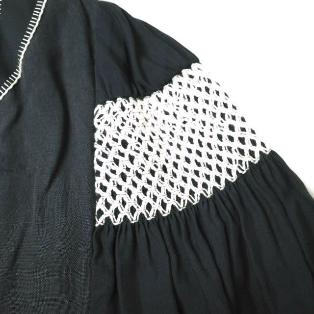 mame krogouchi マメ フレンチスリーブ フレアワンピース 20PW Lace-Up Knit Dress ニットワンピース フレンチスリーブ 2