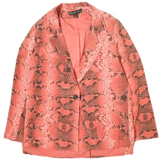 Elizabeth and James エリザベスアンドジェームス パイソン柄 シルクテーラードジャケット LJ312908L S サーモンピンク 1B アウター g19667 | 