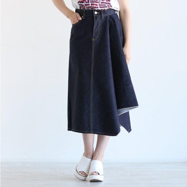 beautiful people ビューティフルピープル iregular hem A-line skirt イレギュラーヘムAラインスカート 1845107003 38 デニムスカート |  | 02