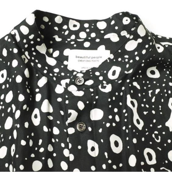 beautiful people ビューティフルピープル 21AW double-end dot silk printed flare blouse 2WAY ドットシルクブラウス 38 BLACK シャツ |  | 03