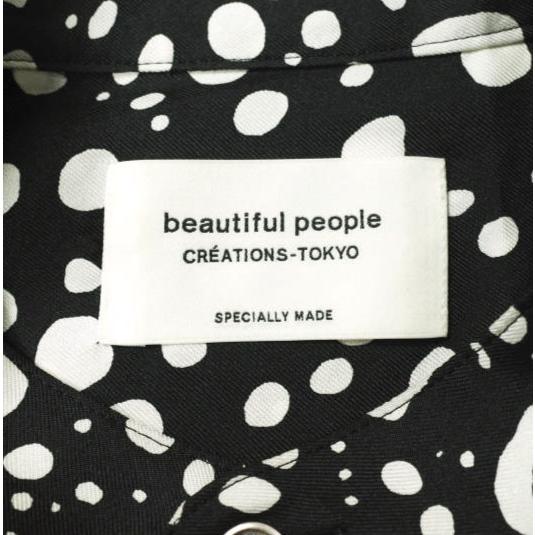 beautiful people ビューティフルピープル 21AW double-end dot silk printed flare blouse 2WAY ドットシルクブラウス 38 BLACK シャツ |  | 04