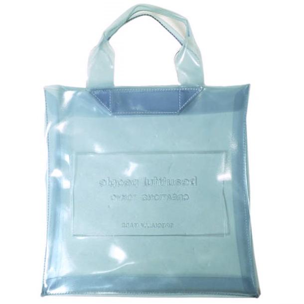 beautiful people ビューティフルピープル クリアエンボスビニールネームトートバッグ スカイブルー PVC カバン g19680 |  | 01