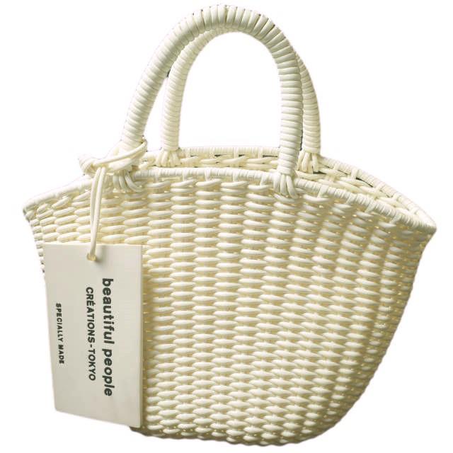 beautiful people ビューティフルピープル Tube Knitting Basket S チューブニッティングバスケット ecru ハンドバッグ かごバッグ g19681 | 