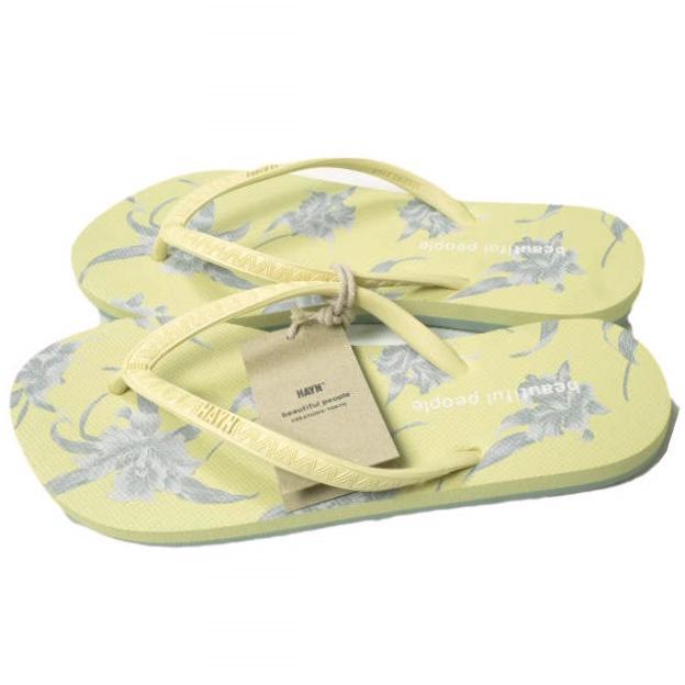 新品 beautiful people x HAYN ビューティフルピープル ハイアン 21SS 別注 beach sandals アロハ柄 ビーチサンダル 6(24cm) イエロー |  | 01