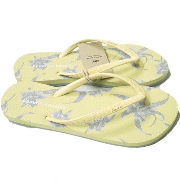 新品 beautiful people x HAYN ビューティフルピープル ハイアン 21SS 別注 beach sandals アロハ柄 ビーチサンダル 6(24cm) イエロー |  | 02