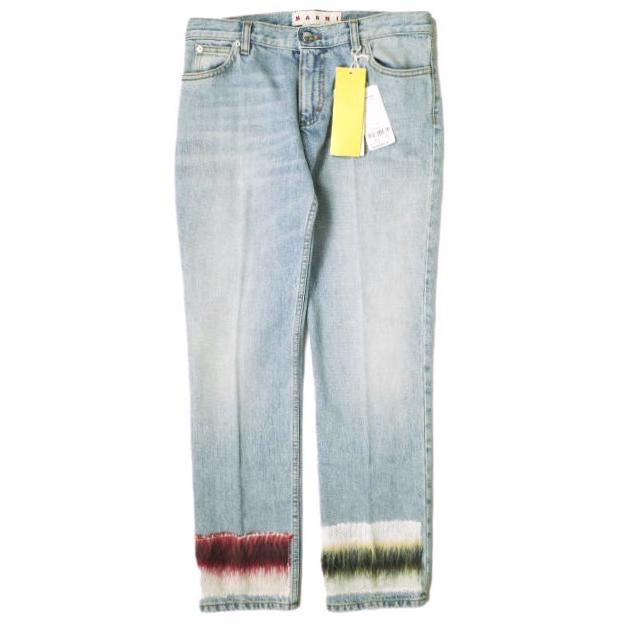 新品 MARNI マルニ 22AW イタリア製 モヘアパッチデニムパンツ