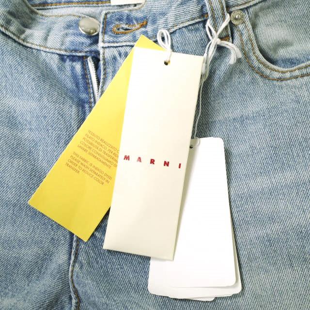 新品 MARNI マルニ 22AW イタリア製 モヘアパッチデニムパンツ