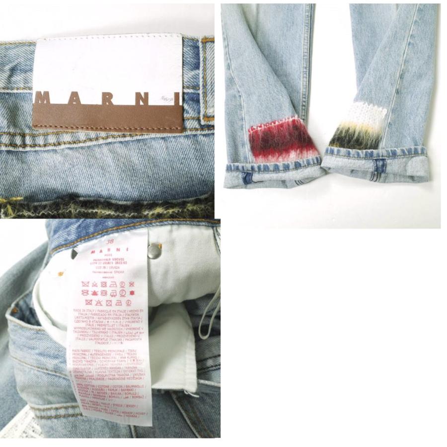 新品 MARNI マルニ 22AW イタリア製 モヘアパッチデニムパンツ PAJD0344L0 38 Indigo 定価133,100円 モヘヤ ジーンズ ジップフライ g19749 |  | 09