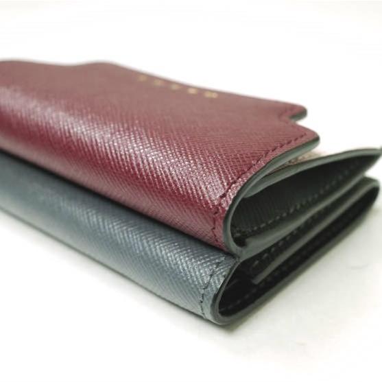 新品 MARNI マルニ TRIFOLD WALLET サフィアーノレザー 三つ折り財布 PFMOW02U23 DEEP RED/LIGHT PINK/SMOKE GREY ミニウォレット g19755 |  | 04