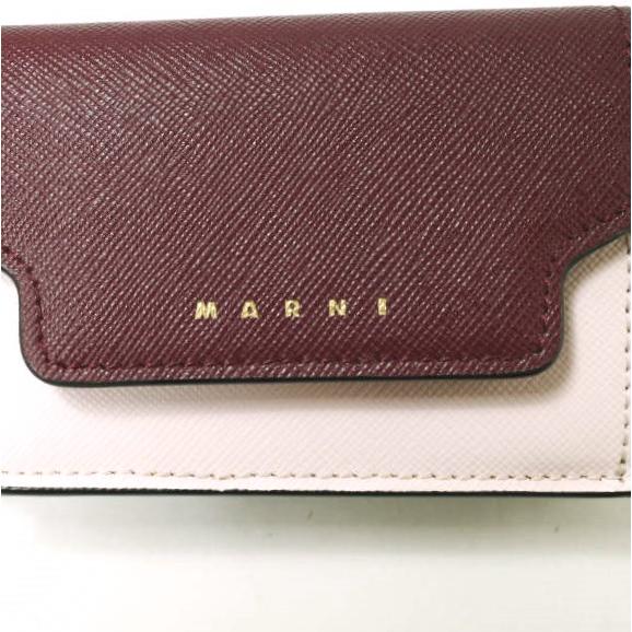 新品 MARNI マルニ TRIFOLD WALLET サフィアーノレザー 三つ折り財布 PFMOW02U23 DEEP RED/LIGHT PINK/SMOKE GREY ミニウォレット g19756 |  | 02