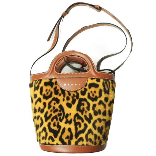 新品 MARNI マルニ 23AW SMALL BUCKET BAG 巾着付き スモールバケットバッグ SCMP0056Q8 LV846 LEOPARD 定価212,300円 Tropicalia ハラコ |  | 03
