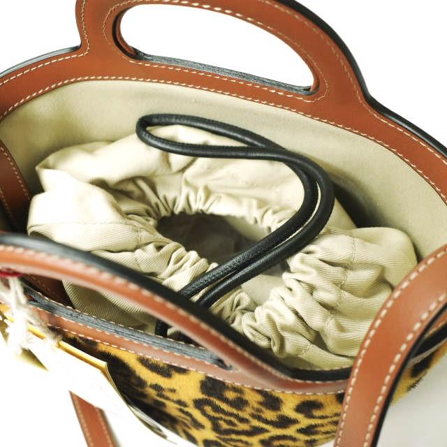 新品 MARNI マルニ 23AW SMALL BUCKET BAG 巾着付き スモールバケットバッグ SCMP0056Q8 LV846 LEOPARD 定価212,300円 Tropicalia ハラコ |  | 05