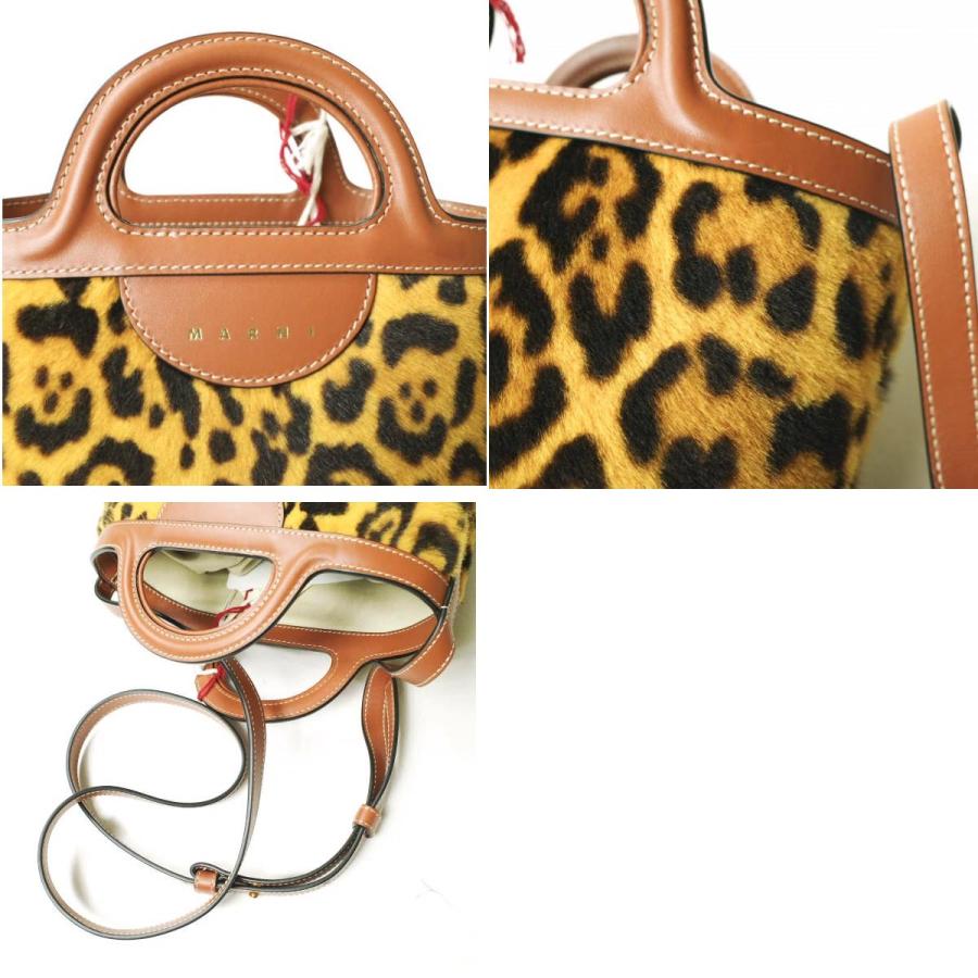 新品 MARNI マルニ 23AW SMALL BUCKET BAG 巾着付き スモールバケットバッグ SCMP0056Q8 LV846 LEOPARD 定価212,300円 Tropicalia ハラコ |  | 09