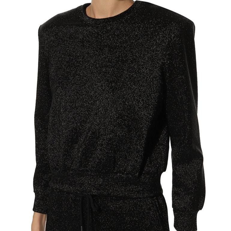 新品 DRIES VAN NOTEN ドリスヴァンノッテン 22AW HALTOS グリッタークルーネックスウェット 222-011117 S BLACK 定価77,000円 g19768 |  | 02