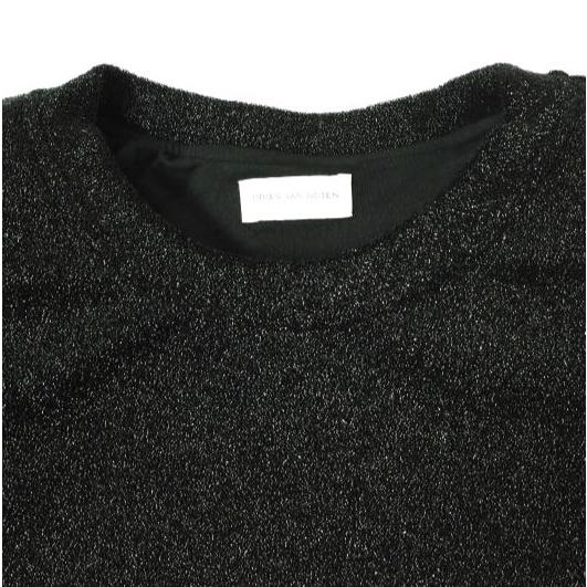 新品 DRIES VAN NOTEN ドリスヴァンノッテン 22AW HALTOS グリッタークルーネックスウェット 222-011117 S BLACK 定価77,000円 g19768 |  | 05