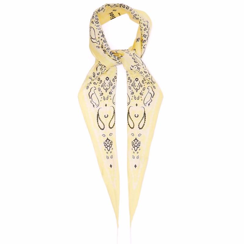 新品 Acne Studios アクネストゥディオズ 20SS VARANA ペイズリープリント コットンシルクポプリンスカーフ YELLOW ストール g19801 | 