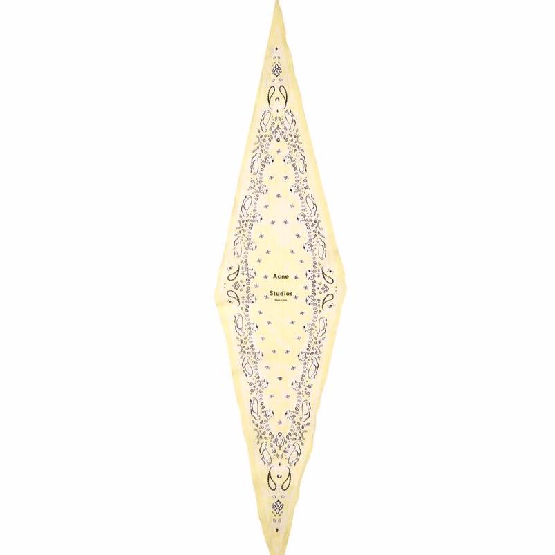 新品 Acne Studios アクネストゥディオズ 20SS VARANA ペイズリープリント コットンシルクポプリンスカーフ YELLOW ストール g19801 |  | 01