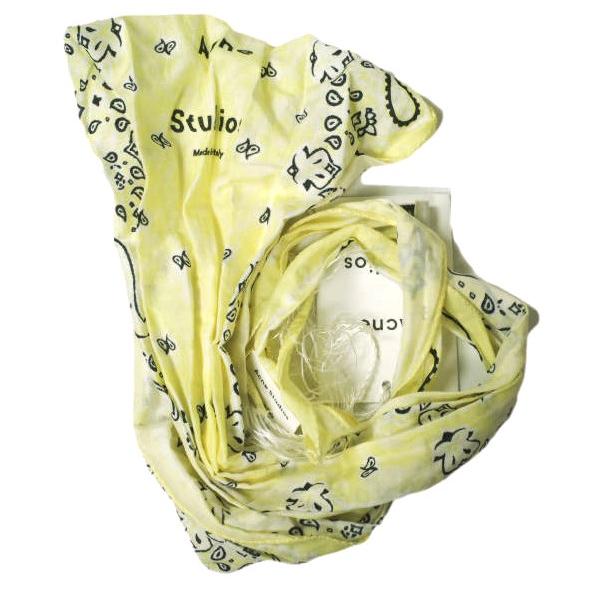 新品 Acne Studios アクネストゥディオズ 20SS VARANA ペイズリープリント コットンシルクポプリンスカーフ YELLOW ストール g19801 |  | 03
