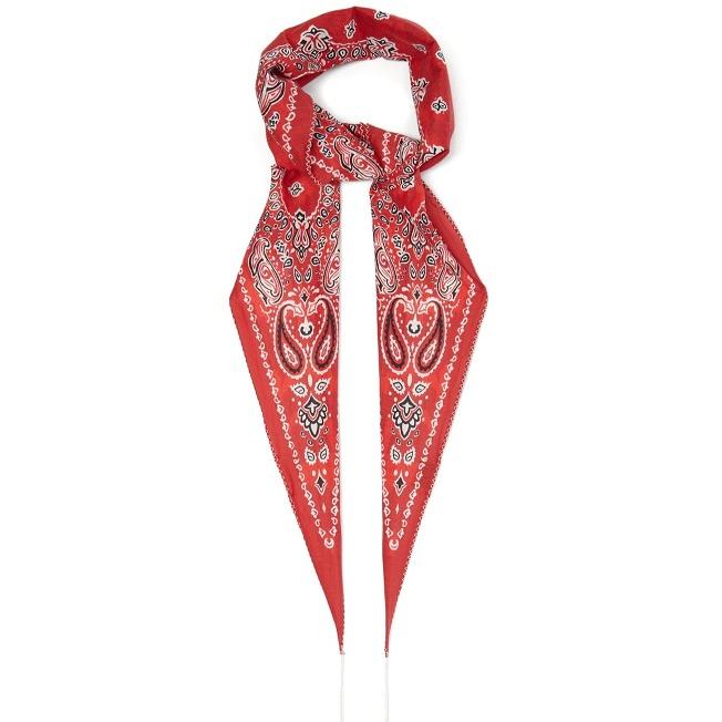 新品 Acne Studios アクネストゥディオズ 20SS VARANA ペイズリープリント コットンシルクポプリンスカーフ RED ストール g19802 | 