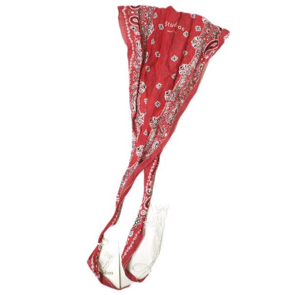 新品 Acne Studios アクネストゥディオズ 20SS VARANA ペイズリープリント コットンシルクポプリンスカーフ RED ストール g19802 |  | 04