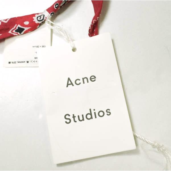 新品 Acne Studios アクネストゥディオズ 20SS VARANA ペイズリープリント コットンシルクポプリンスカーフ RED ストール g19802 |  | 05